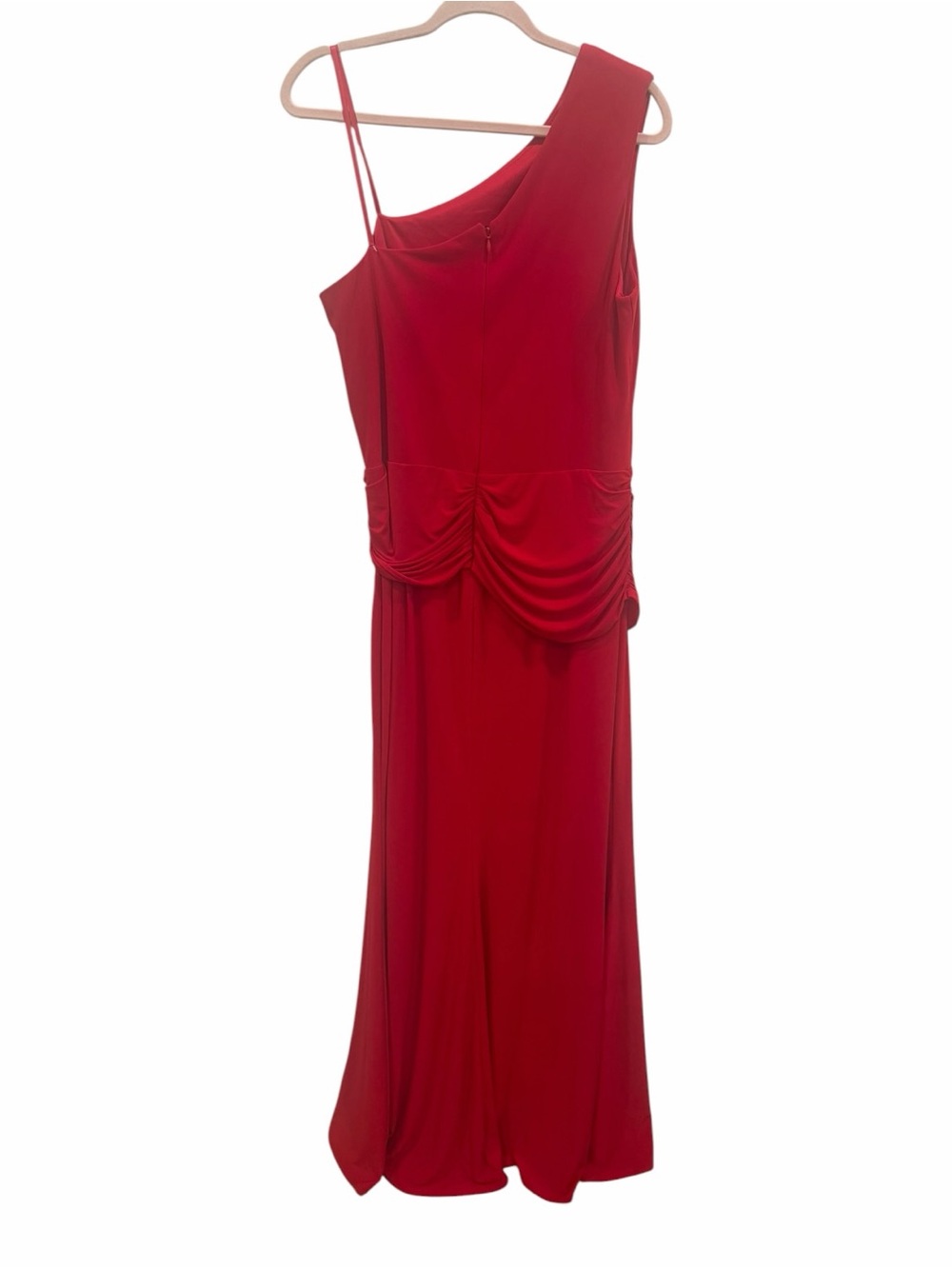Xscape Twist Front One Shoulder Gown Red Size 14 NWT Formal Evening Dress - Picture 10 of 11